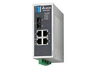 Switch - 5x port 100Mbit Ethernet, 1x optikai port MM, 1x Relé kim.,Táp 12~48VDC - Delta Hálózati eszközök