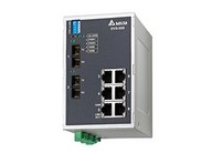 Switch - 8x port 100Mbit Ethernet, 2x optikai port MM, 1x Relé kim.,Táp 12~48VDC - Delta Hálózati eszközök