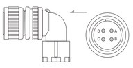 Tápcsatlakozó 90°-os - Szervomotor oldali ECM-B3 és ECM-A3  (1010~1320-ig)