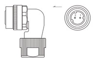 Tápcsatlakozó fékes 90°-os - Szervomotor oldali ECM-B3 és ECM-A3  (1010~1830-ig)
